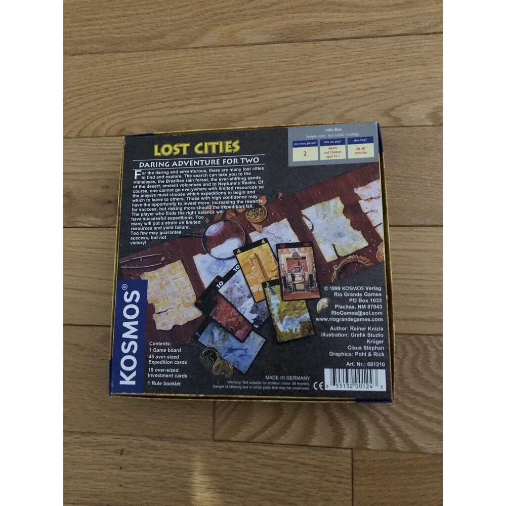 LOST CITIES‎ THE BOARD GAME English Kosmos Reiner Knizia Keltis COMPLETE New